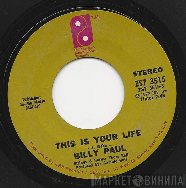 Billy Paul  - This Is Your Life