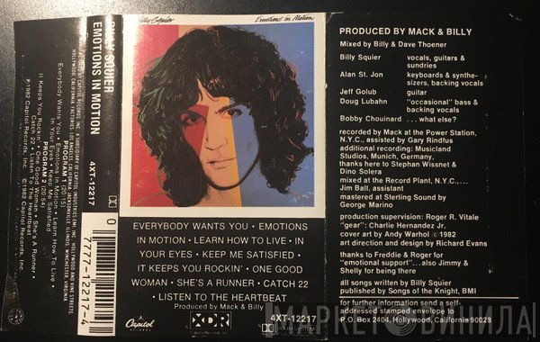 Billy Squier  - Emotions In Motion