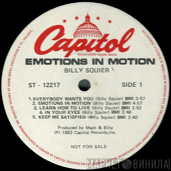Billy Squier  - Emotions In Motion