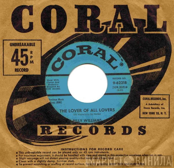 Billy Williams  - I Cried For You / The Lover Of All Lovers