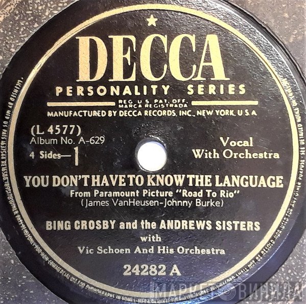 Bing Crosby With The Andrews Sisters  - Road To Rio