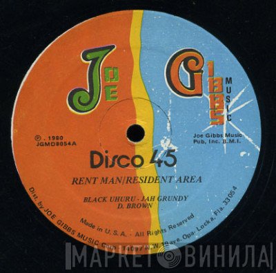 Black Uhuru / Jah Grundy / Joe Gibbs & The Professionals  - Rent Man / Resident Area / Eviction