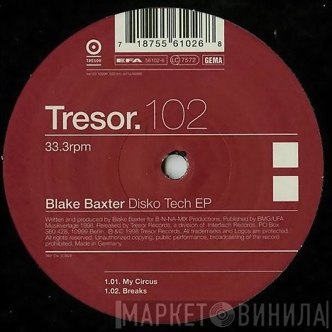 Blake Baxter - Disko Tech EP