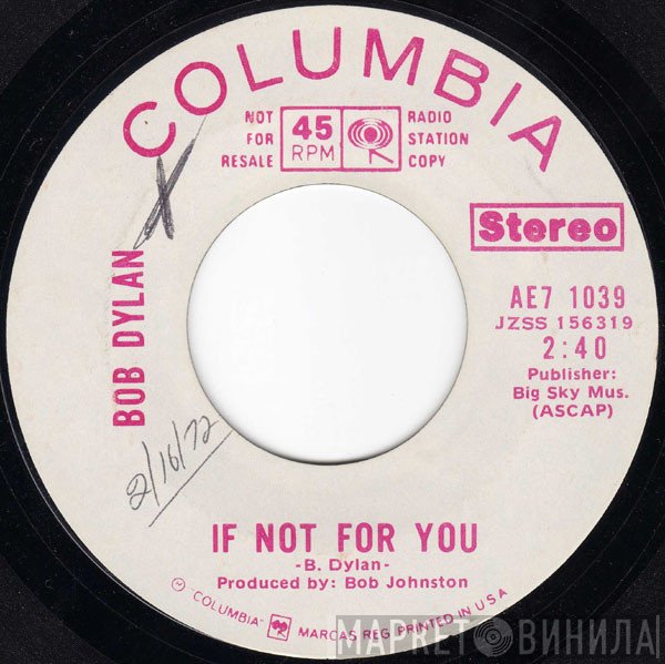 Bob Dylan  - If Not For You / Tomorrow Is A Long Time