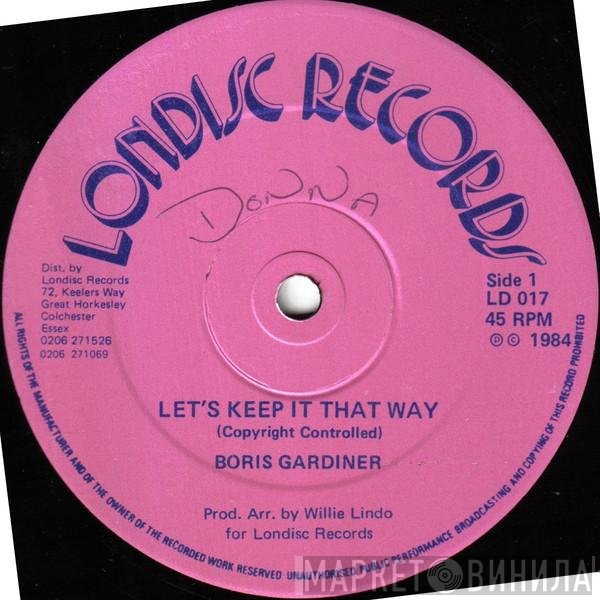 Boris Gardiner - Let's Keep It That Way