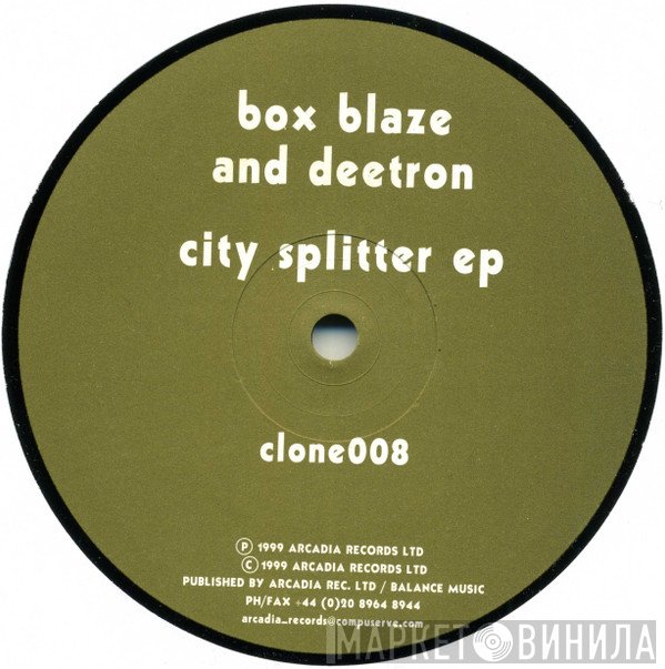 Box Blaze & Deetron - City Splitter EP