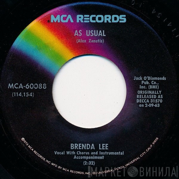 Brenda Lee  - As Usual / Too Many Rivers