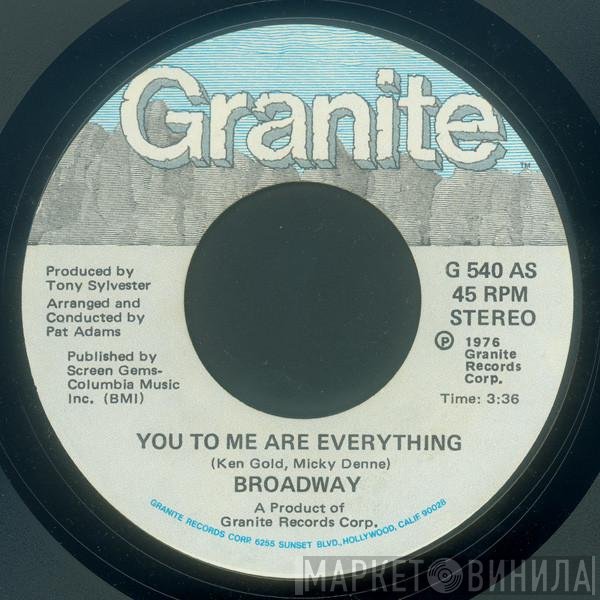 Broadway  - You To Me Are Everything
