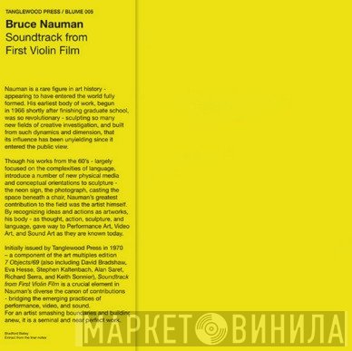 Bruce Nauman - Soundtrack From First Violin Film