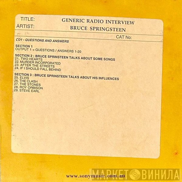 Bruce Springsteen  - Generic Radio Interview