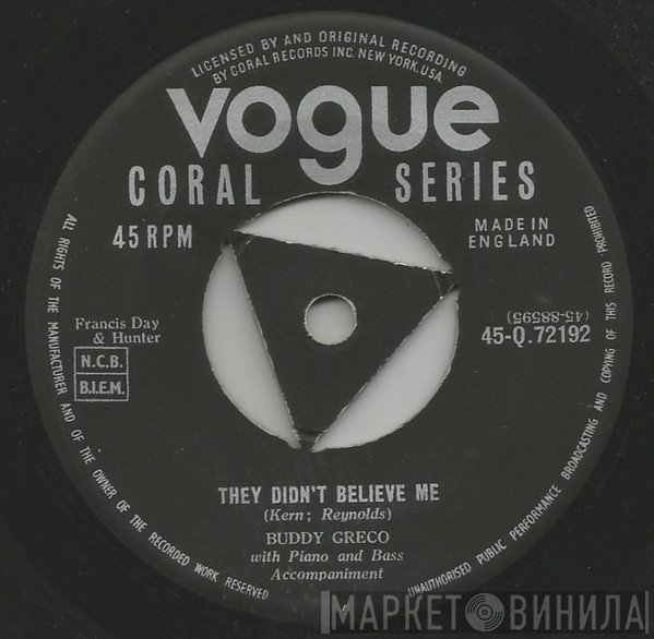 Buddy Greco - They Didn't Believe Me