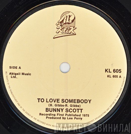 Bunny Scott - To Love Somebody / Second Avenue