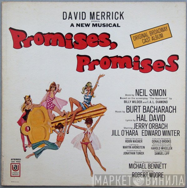 Burt Bacharach , Lyrics By Hal David / Starring Jerry Orbach, Jill O'Hara, Edward Winter , Presented By David Merrick   - Promises, Promises (Original Broadway Cast Album)