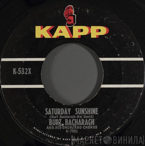 Burt Bacharach And Burt Bacharach & His Orchestra And The Burt Bacharach Singers  - Saturday Sunshine