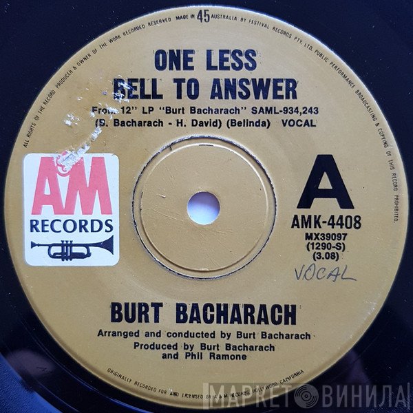 Burt Bacharach  - One Less Bell To Answer