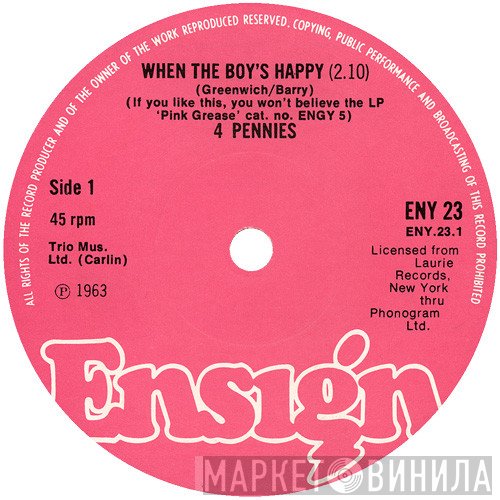 Carlo Mastrangelo, The Four Pennies  - When The Boy's Happy / Little Orphan Girl