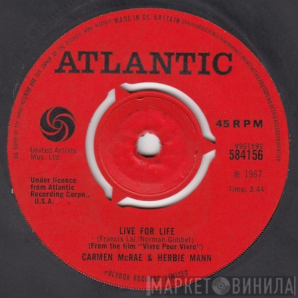 Carmen McRae, Herbie Mann - Live For Life