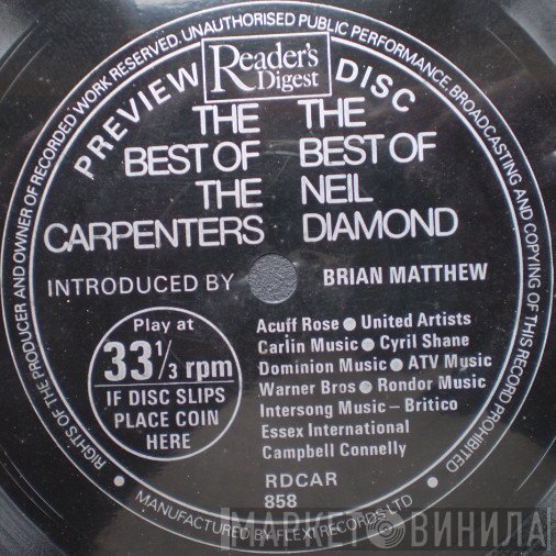 Carpenters, Neil Diamond - Preview Disc - The Best Of The Carpenters The Best Of Neil Diamond
