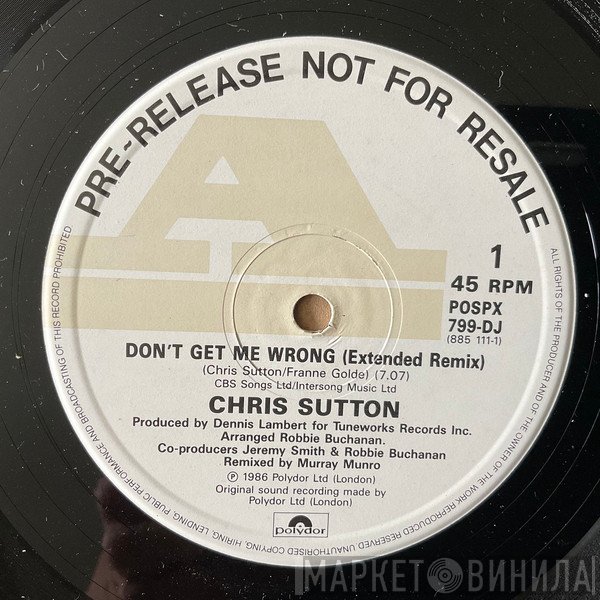 Chris Sutton - Don't Get Me Wrong