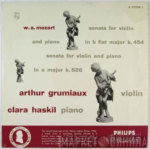Clara Haskil, Arthur Grumiaux, Wolfgang Amadeus Mozart  - Sonaten Für Klavier Und Violine