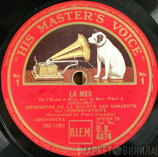 Claude Debussy, Orchestre De La Société Des Concerts Du Conservatoire Conducted By Piero Coppola  - La Mer