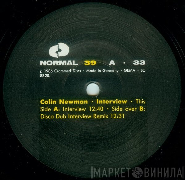 Colin Newman  - Interview