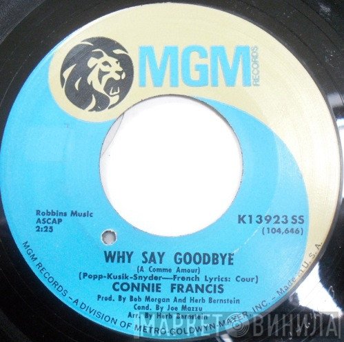 Connie Francis  - Why Say Goodbye