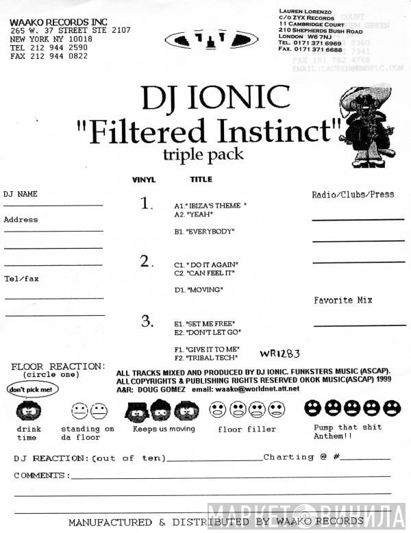 DJ Ionic - Filtered Instinct / Triple Pack Album