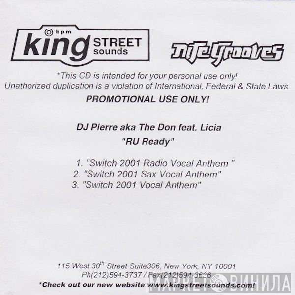 DJ Pierre a.k.a The Don Feat. Licia  - RU Ready (Switch 2001)