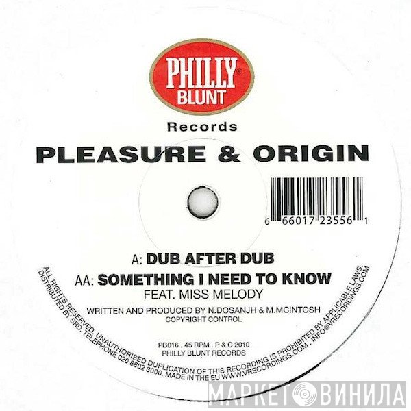 DJ Pleasure & DJ Origin - Dub After Dub / Something I Need To Know