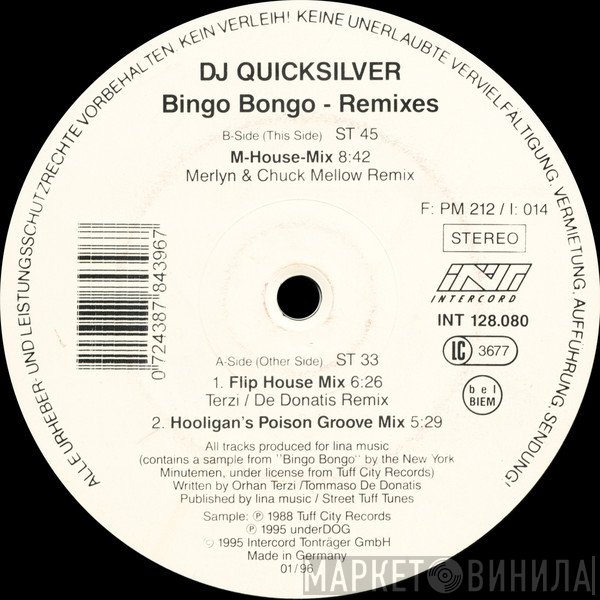 DJ Quicksilver - Bingo Bongo (Remixes)