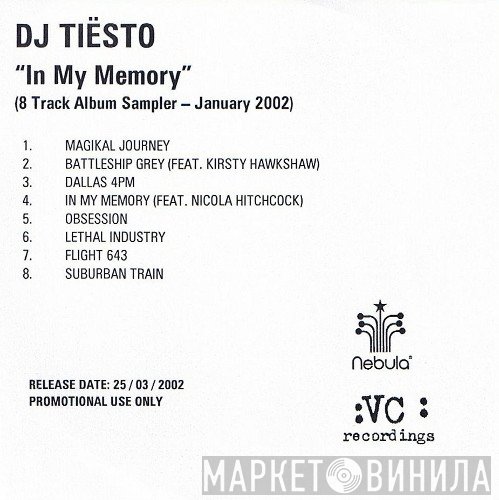 DJ Tiësto  - In My Memory (Sampler)