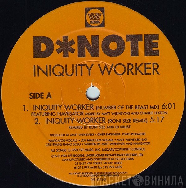 DNote  - Iniquity Worker