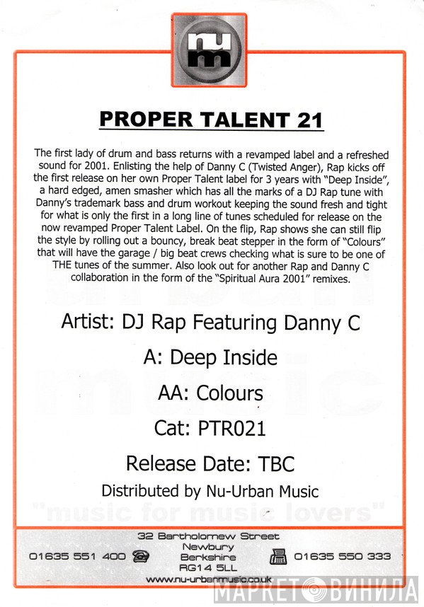 Danny C, DJ Rap - Deep Inside / Colours
