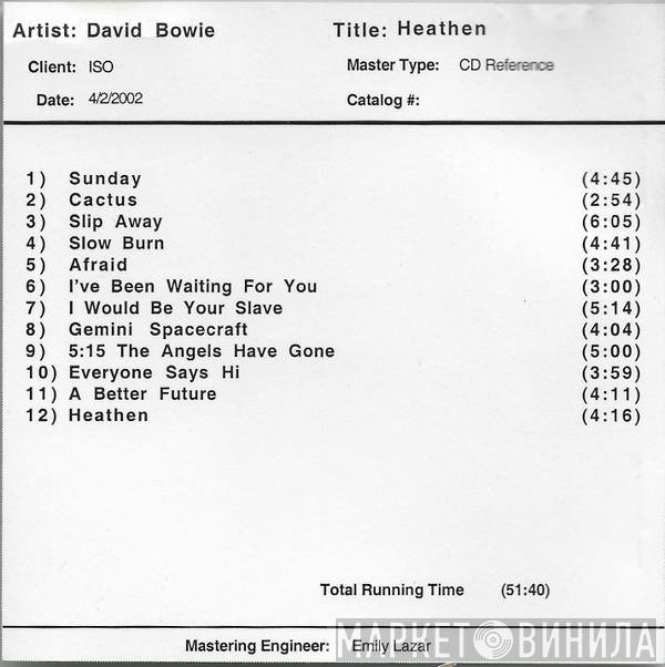 David Bowie  - Heathen