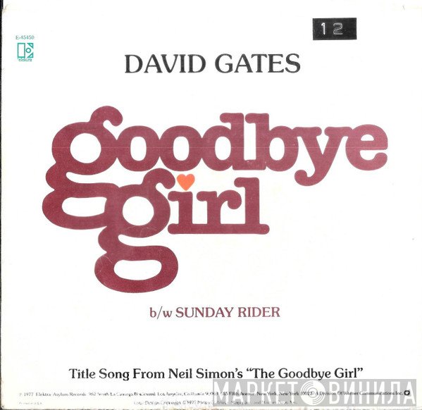 David Gates  - Goodbye Girl / Sunday Rider