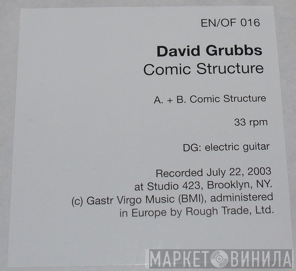 David Grubbs  - Comic Structure