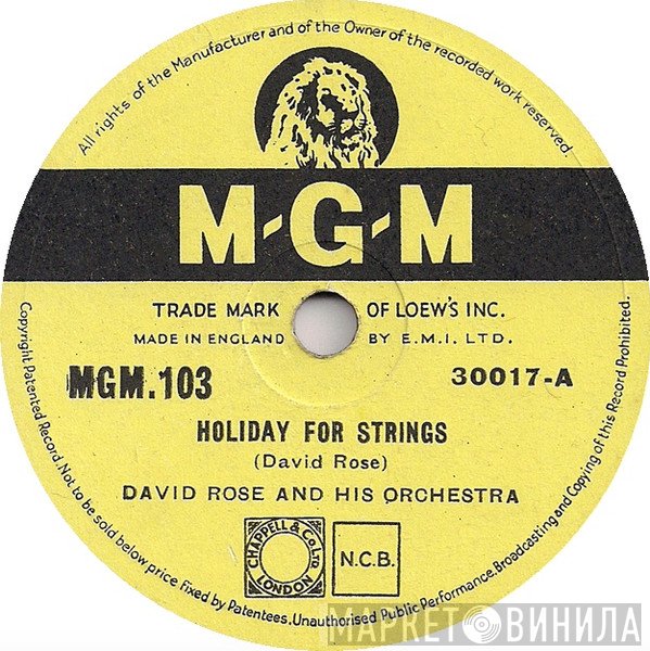 David Rose & His Orchestra  - Holiday For Strings / Laura