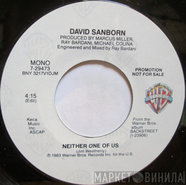 David Sanborn  - Neither One Of Us