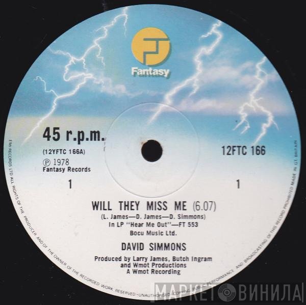 David Simmons  - Will They Miss Me / It's A Shame