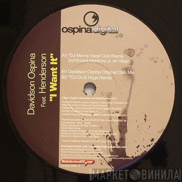 Davidson Ospina Feat. Henderson  - I Want It