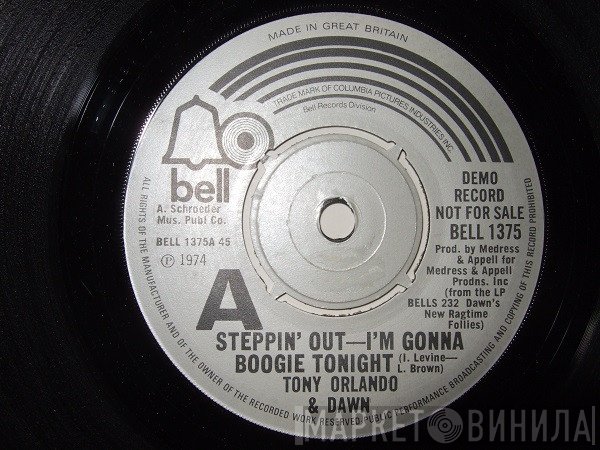 Dawn , Tony Orlando - Steppin' Out - I'm Gonna Boogie Tonight