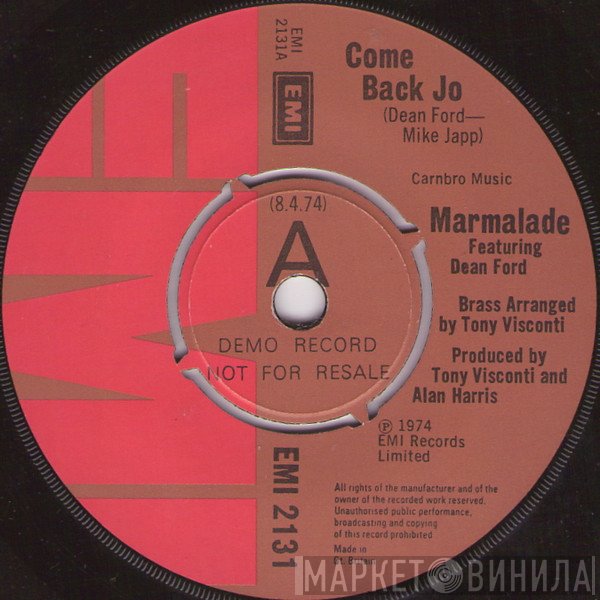 Dean Ford, The Marmalade - Come Back Jo