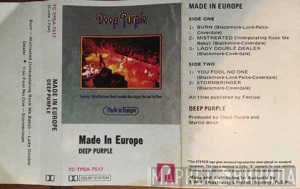 Deep Purple  - Made In Europe