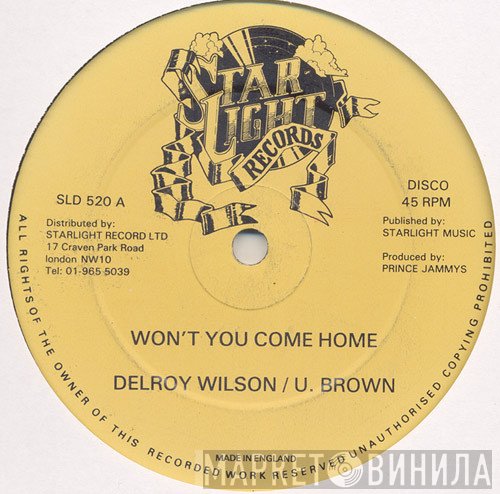 Delroy Wilson, U Brown - Won't You Come Home