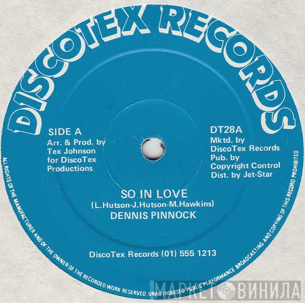 Dennis Pinnock, Discotex Band - So In Love / Steel Pan Rocksteady