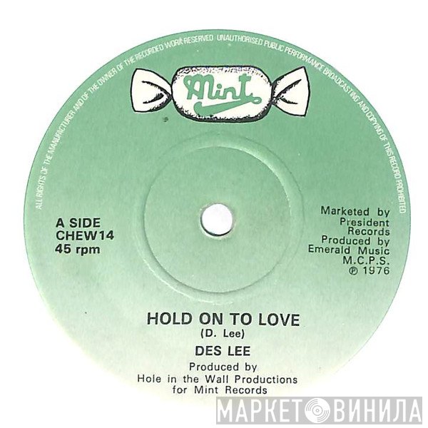 Des Lee - Hold On To Love / Angel Of Love