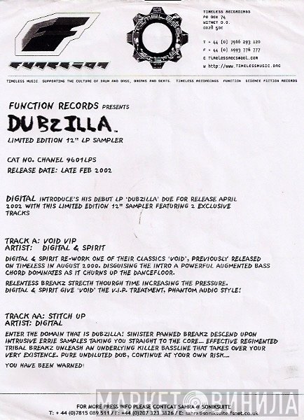 Digital & Spirit  - Dubzilla (Album Sampler)