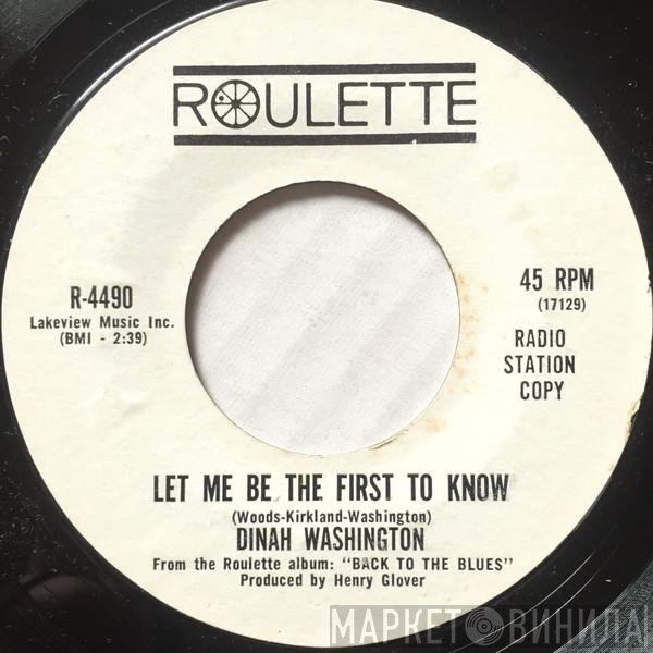 Dinah Washington  - Let Me Be The First To Know / Soulville
