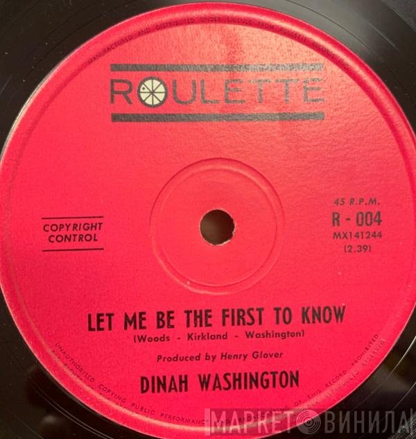 Dinah Washington  - Let Me Be The First To Know / Soulville